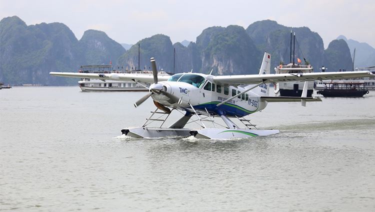 Contemplate Halong from a seaplane