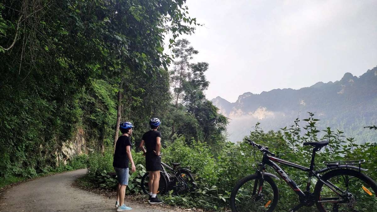 Biking in Ba Be National Park