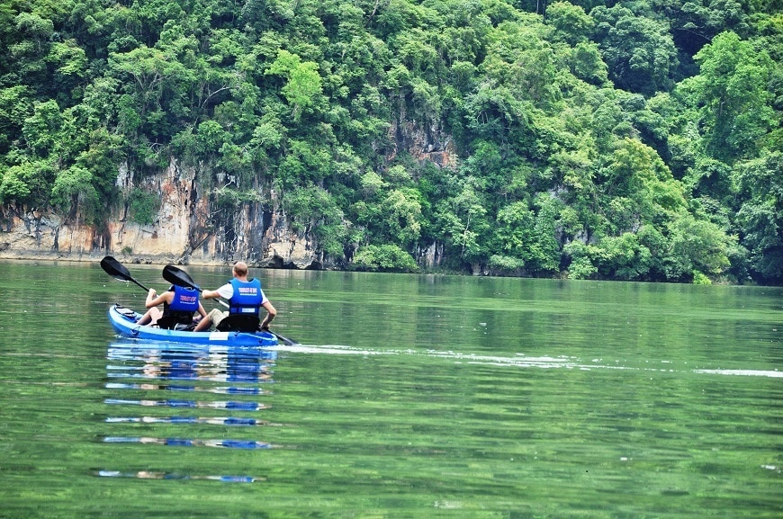 Kayaking on Ba Be Lake