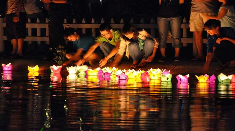Floating Lanterns on Hoai River