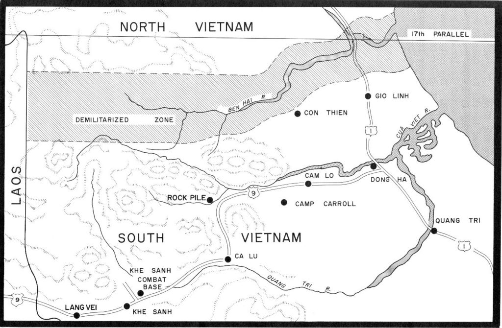 A map of the former DMZ (Demilitarised Zone Vietnam)