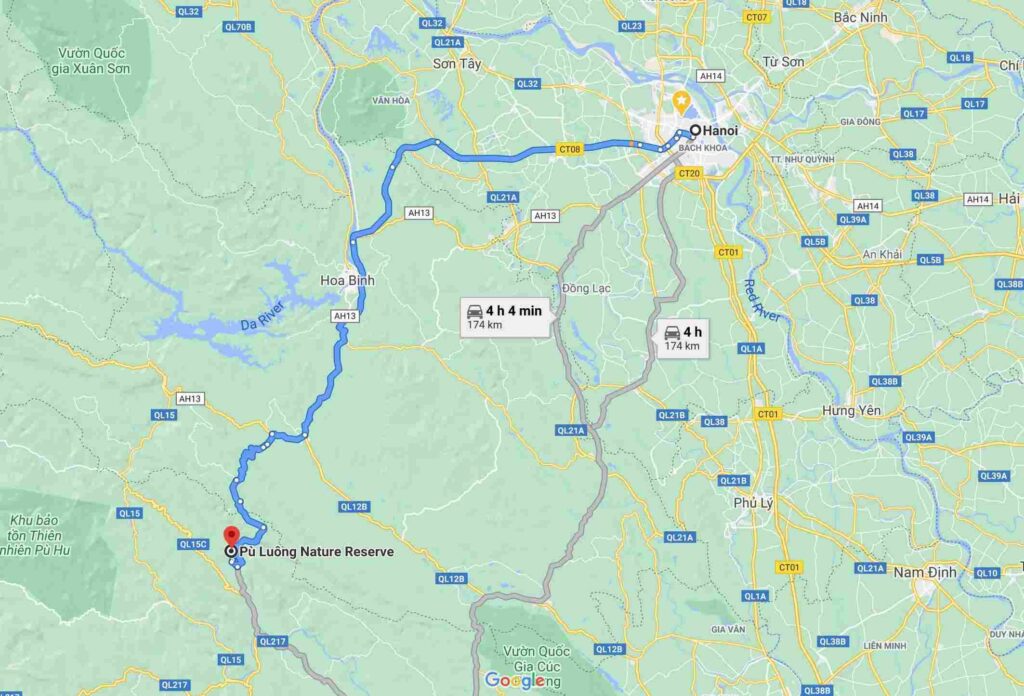 Best routes from Hanoi to Pu Luong Nature Reserve