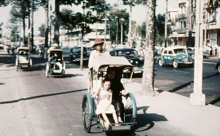 Cyclo is a popular means of transportation in old Saigon.