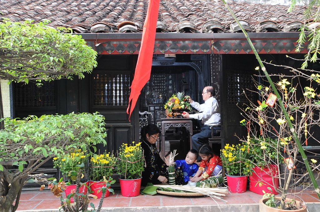 House cleaning and decoration on Tet holiday (Vietnamese New Year)