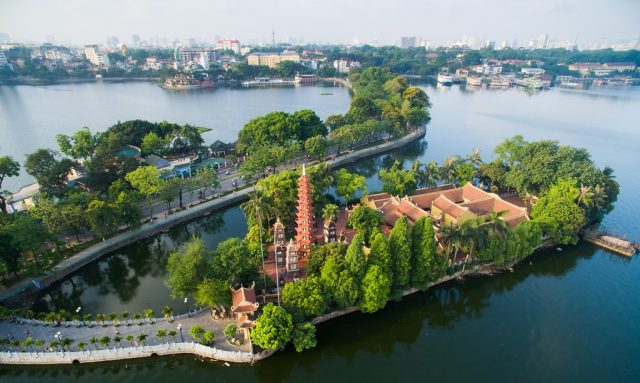 Tran Quoc Pagoda from above