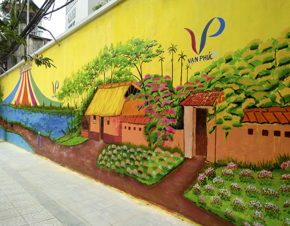 Wall painting from Van Phuc Silk village