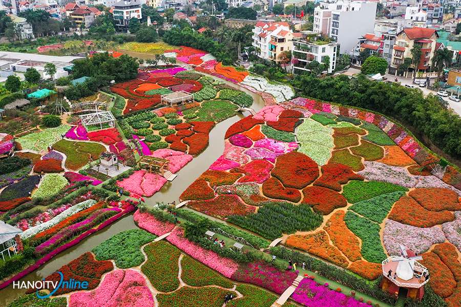 West Lake flower valley located near West Lake Hanoi